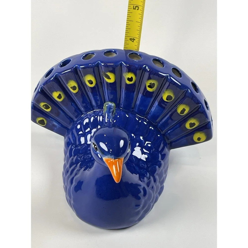 Ceramic‎ Pottery Blue Peacock Pencil Holder ~Color Me Mine~